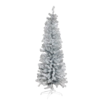 Juletræ kunstig smalt PVC "BLING" 180X68 cm sølv